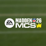 The EA Sports Madden NFL 26 MCS logo appears over a blurred football field background.