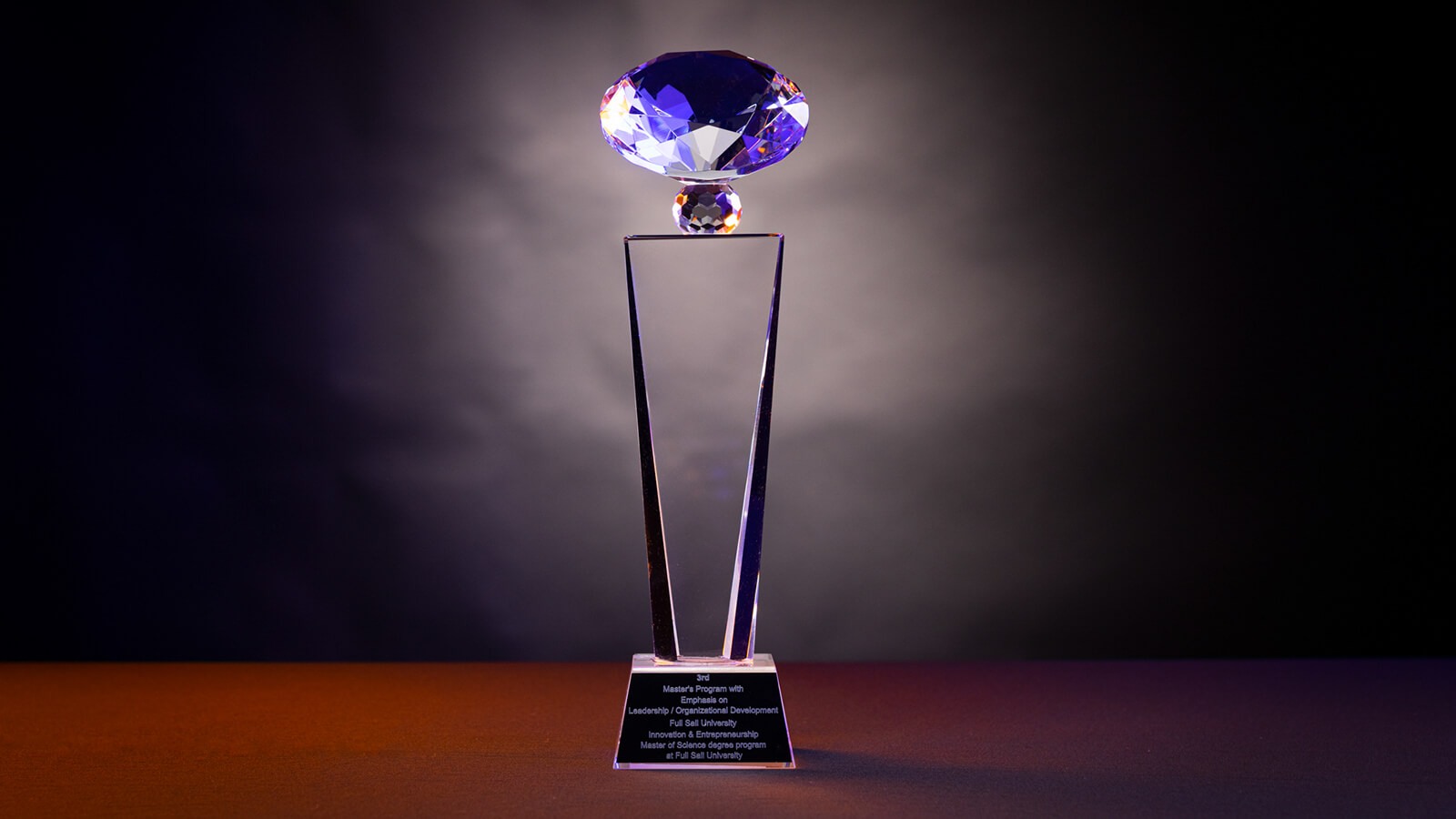 Full Sail's LEAD Award trophy for the Innovation & Entrepreneurship master's program