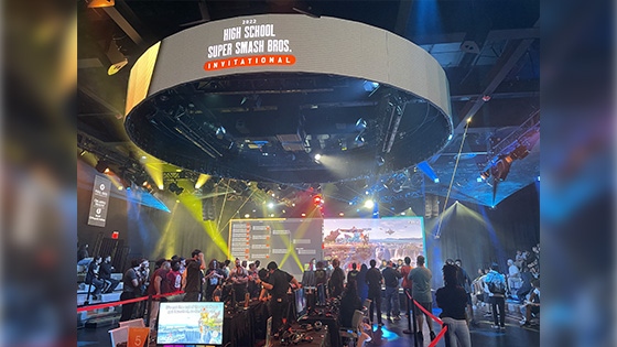 The Full Sail University Orlando Health Fortress filled with participants during a ‘Super Smash Bros.’ esports tournament.