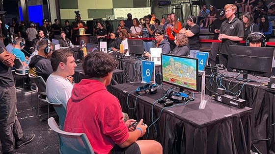 The Full Sail University Orlando Health Fortress, packed with a crowd of high school students and their families in attendance for the High School Invitational.