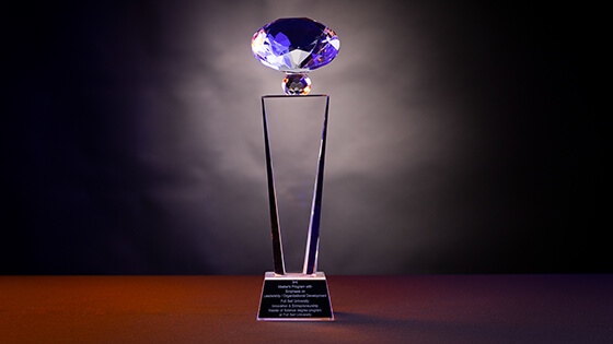 Full Sail's LEAD Award trophy for the Innovation & Entrepreneurship master's program