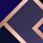 Geometric gold designs on an indigo background with the words 2025 Latin Grammy Awards overlaid in light blue text.