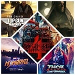 Movie posters for 'Stranger Things 4', 'Thor', 'Obi-Wan Kenobi', 'Ms. Marvel', and 'Top Gun: Maverick'.