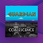 A graphic with the logos for Guardian and Coalescence, the student games that won at this year’s SIEGE Silv-E Awards.