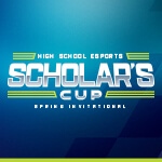 Full Sail High Schools Esports Scholar's Cup Spring Invitational logo in blue, white, and green.