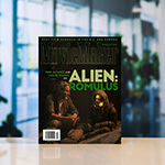 The cover of MovieMaker magazine’s 2024 summer issue, featuring an image of filmmaker Fede Álvarez and actor Cailee Spaeny on the set of ‘Alien: Romulus.’
