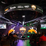 A wide shot of the crowd in the Full Sail University Orlando Health Fortress during the NACE Grand Finals.