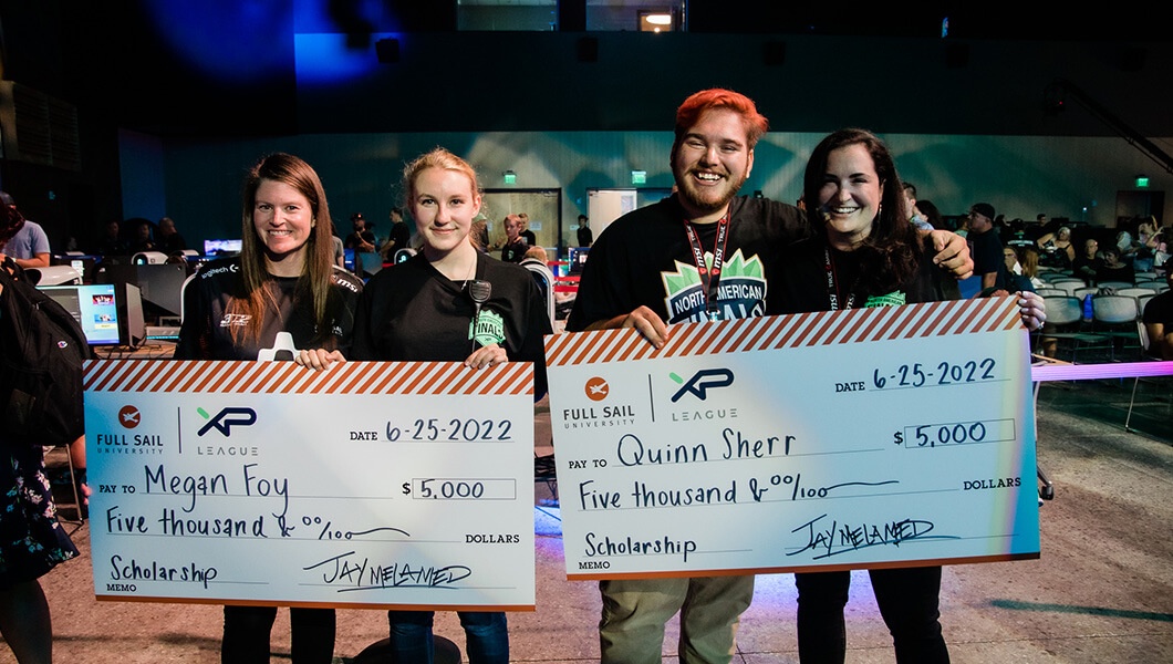 Full Sail University's Megan Foy and Quinn Sherr received scholarships at the North American Finals.