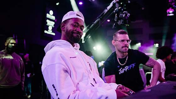 Orlando Magic Forward/Guard Terrence Ross playing Madden NFL 22 during Jump Off finals at the Full Sail University Orlando Health Fortress.