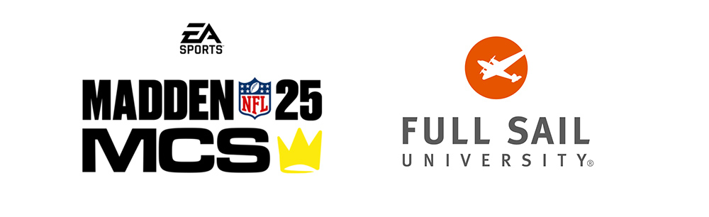 EA Sports Madden 25 logo on the right and Full Sail University logo on the left