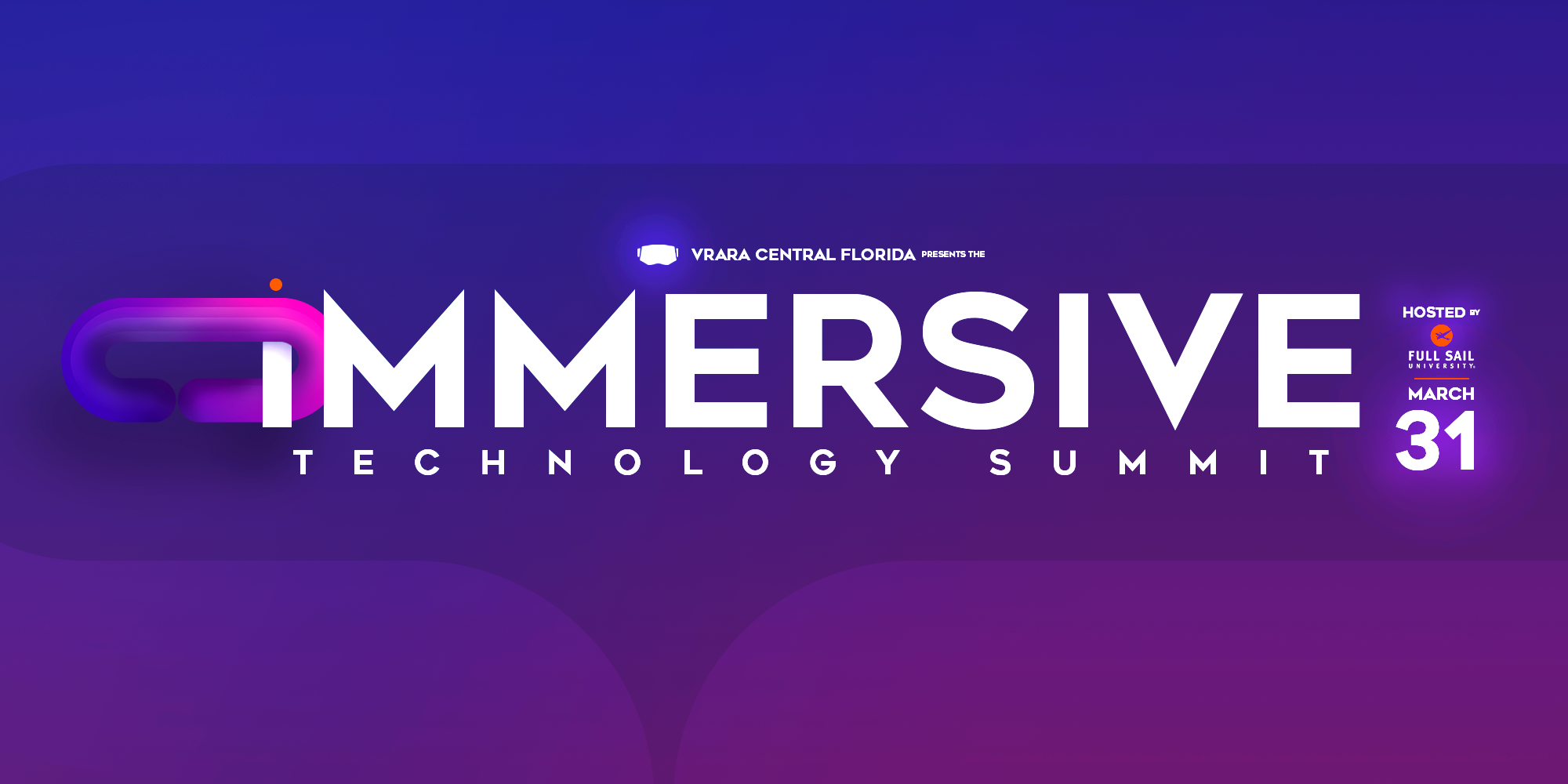 Central Florida Immersive Technology Summit logo on a purple and blue background.